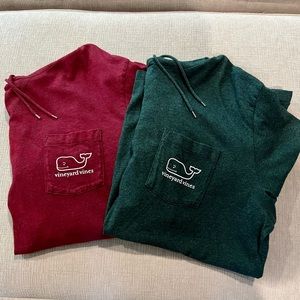 Vineyard Vines Vintage Whale Hooded Long Sleeve Tees